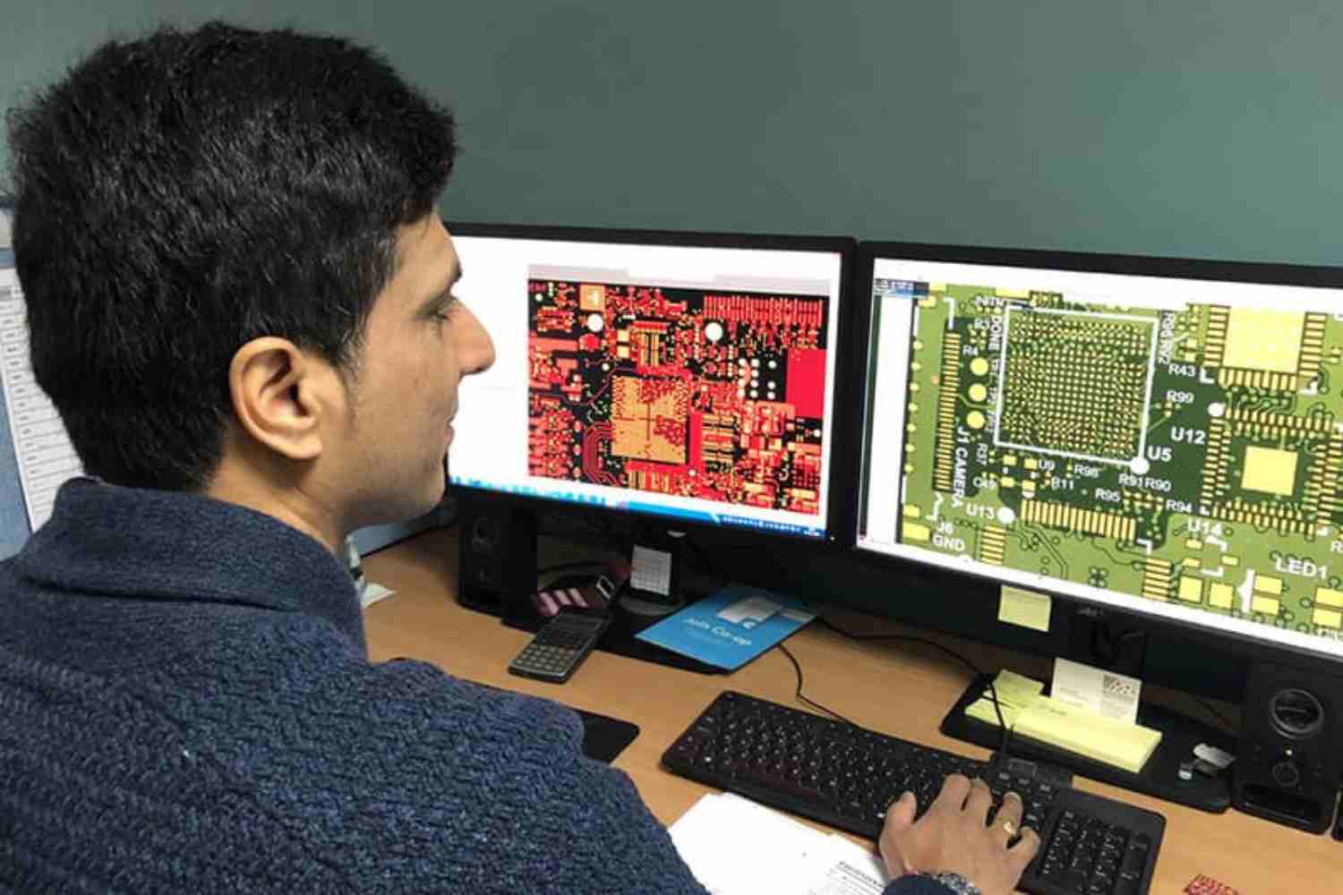 Custom design engineer designing FPGA