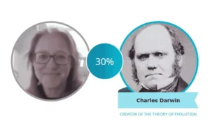 Two faces next to each other with a 30% likeness